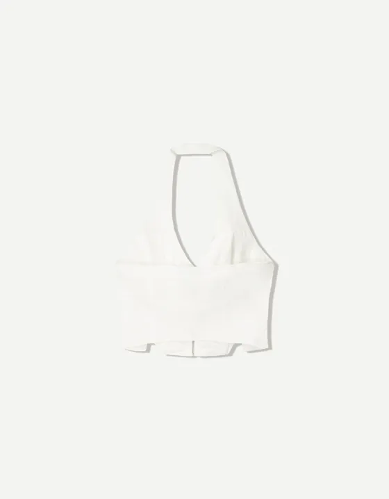 Топ из бенгалина с застежкой-молнией