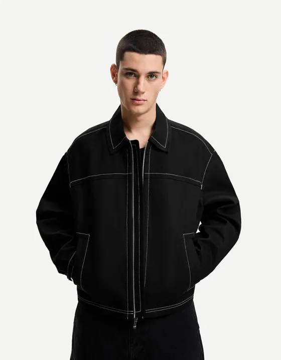 Куртка с контрастной отделкой