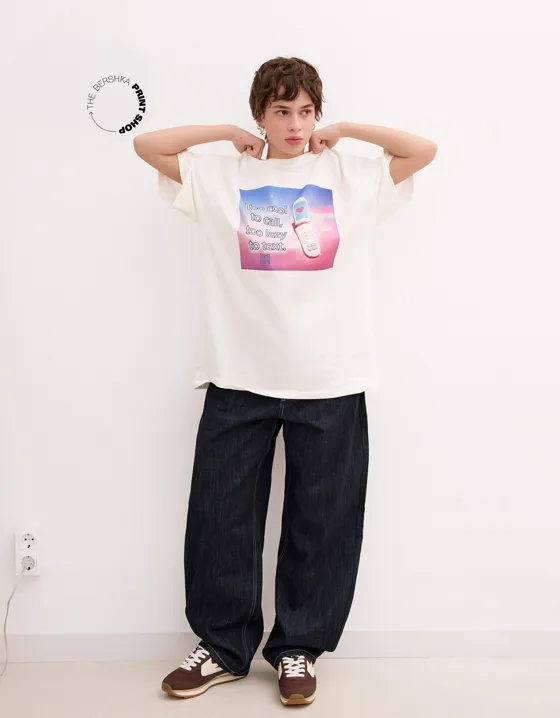 Футболка оверсайз Bershka Wearable Art