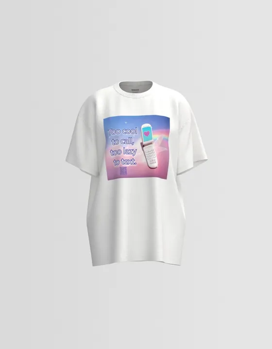 Футболка оверсайз Bershka Wearable Art