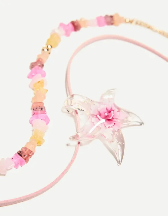 Набор из бус и шнурка с деталью «Звезда»