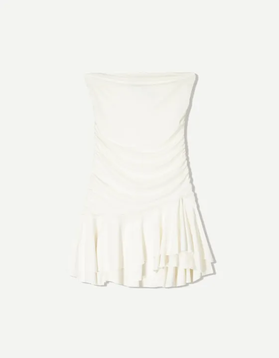 Мини-платье со сборками и воланами