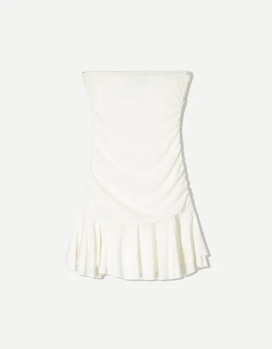 Мини-платье со сборками и воланами