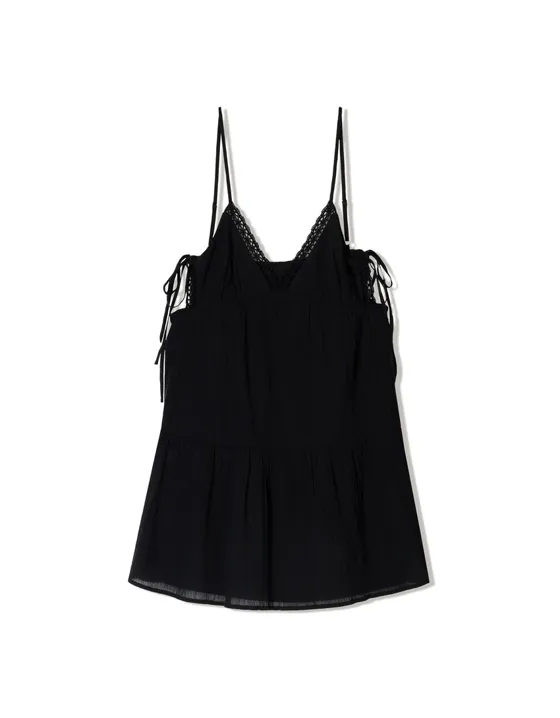 Мини-платье из рельефной ткани с кружевом