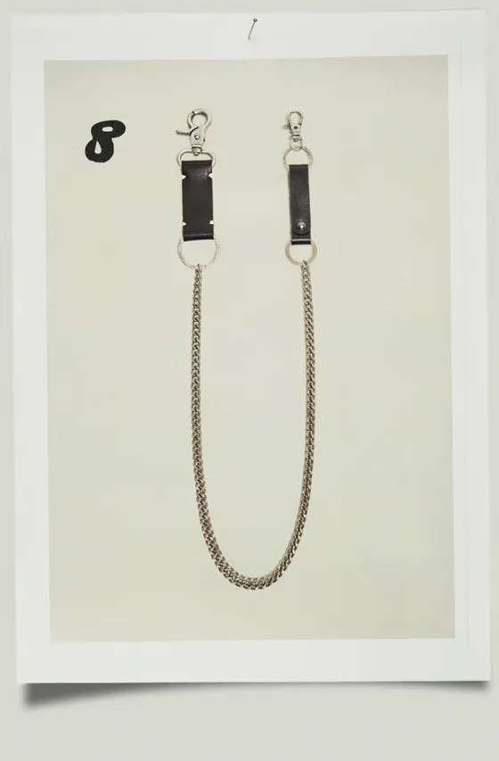 Цепочка для ключей с деталью из искусственной кожи