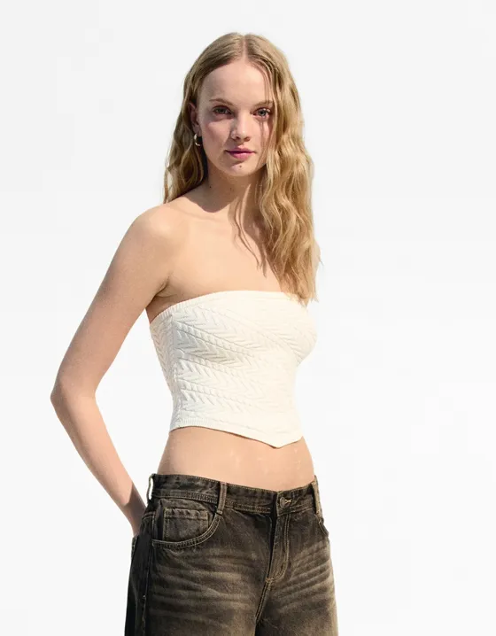 Топ бандо с узором «Косы»