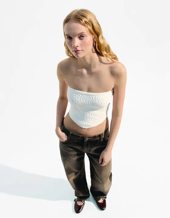 Топ бандо с узором «Косы»