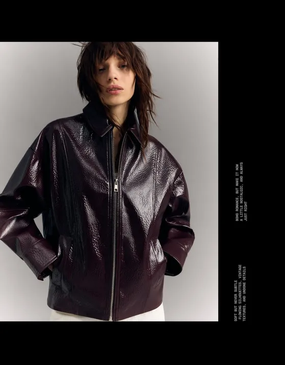 Куртка винилового эффекта bershka