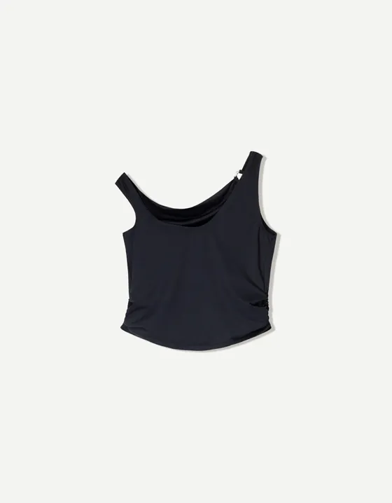 Топ асимметричного кроя на бретелях