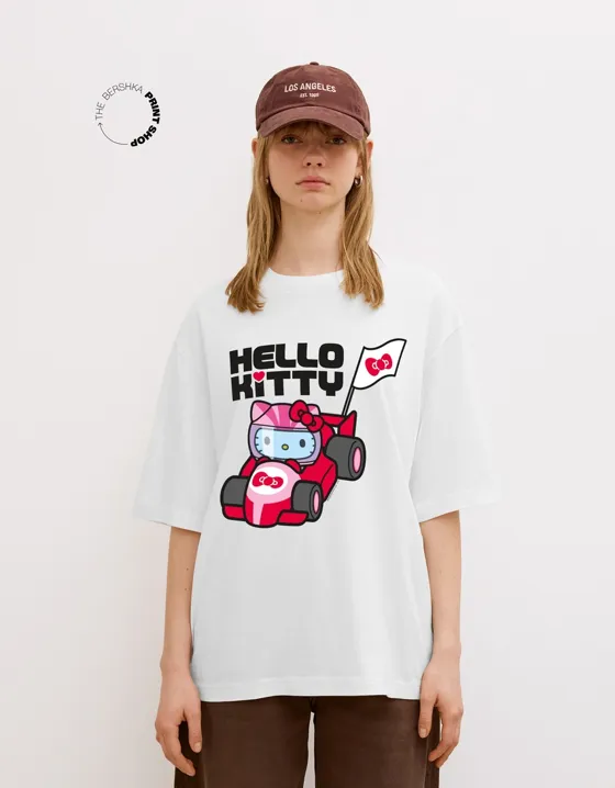 Футболка с короткими рукавами и принтом Hello Kitty