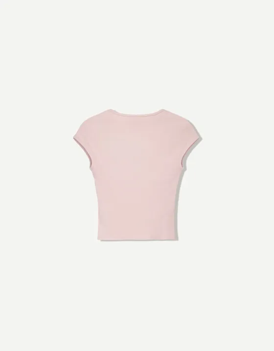 Футболка с V-образным вырезом и коротким рукавом