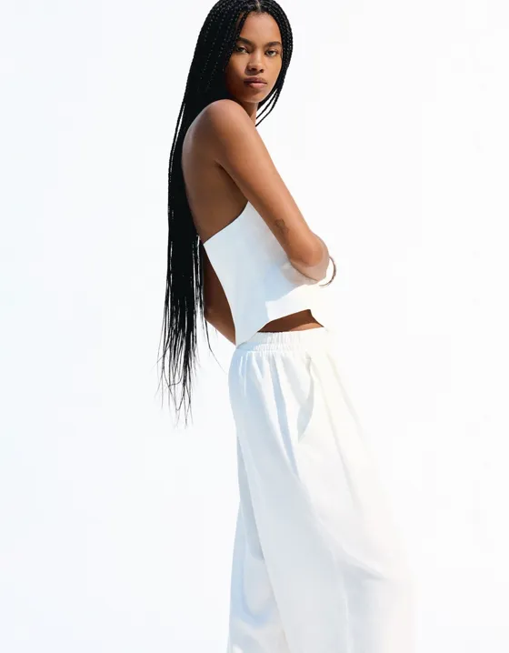 Жилет из смесового льна с пуговицами