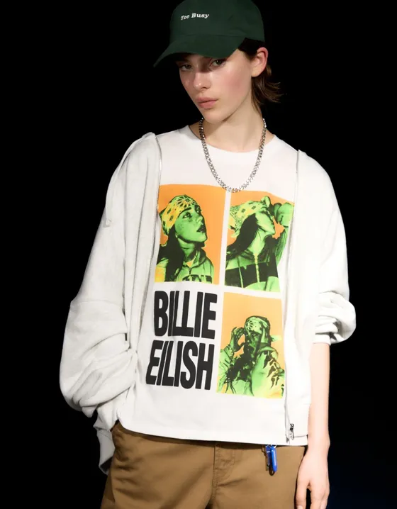 Футболка с короткими рукавами и принтом Billie Eilish