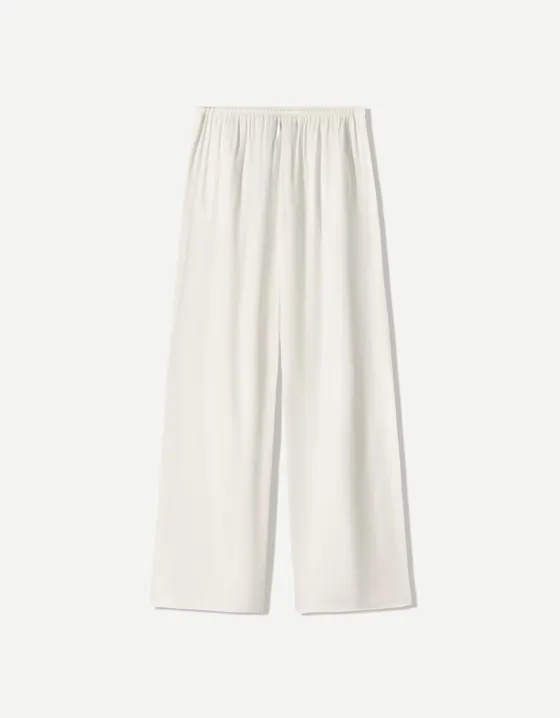 Джоггеры из сатина с широкими штанинами