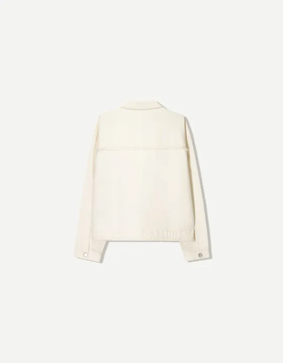 Джинсовая куртка оверсайз с бахромой