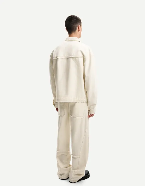 Джинсовая куртка оверсайз с бахромой