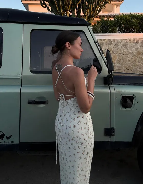 Платье миди с принтом