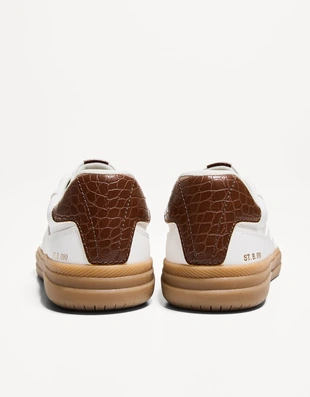 WHITE|1400/660 - Bershka Кроссовки в стиле ретро с анималистическим принтом