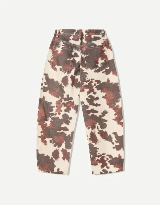 Брюки barrel с анималистическим принтом