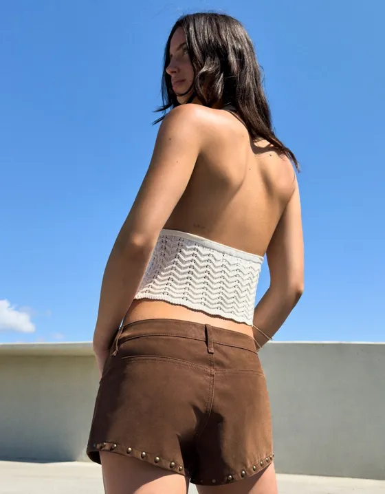 Топ с горловиной-халтер и завязками