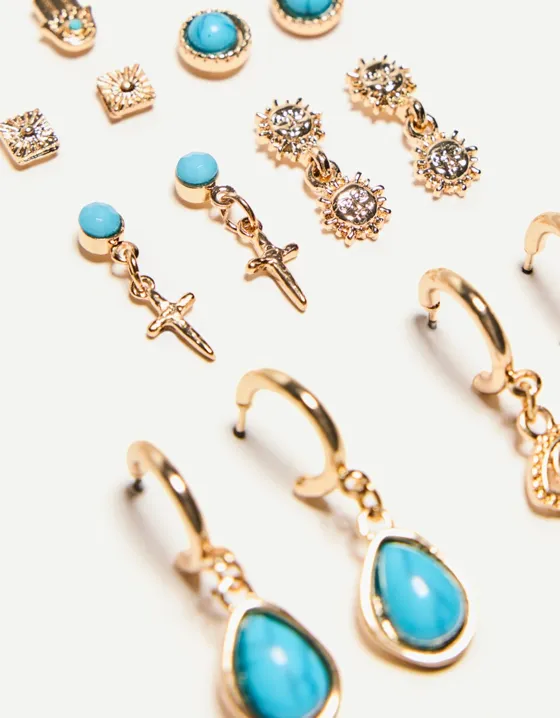 Набор из 9 пар серег в стиле бохо