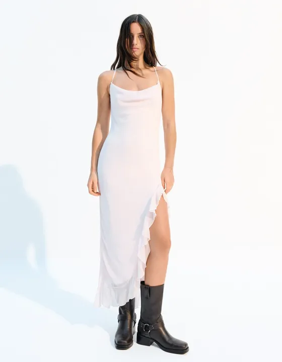 Платье миди на бретелях