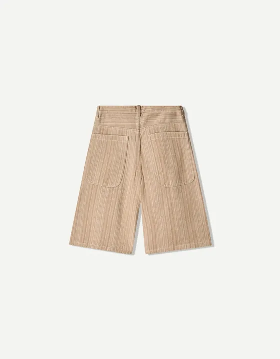 Джинсовые шорты в полоску