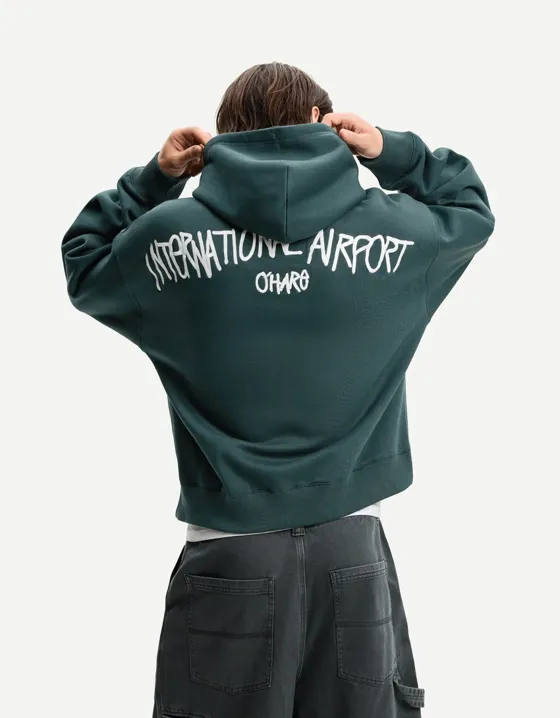 Худи свободного кроя с вышивкой