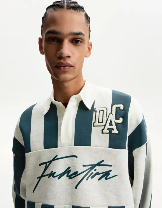 Толстовка с воротником поло и принтом