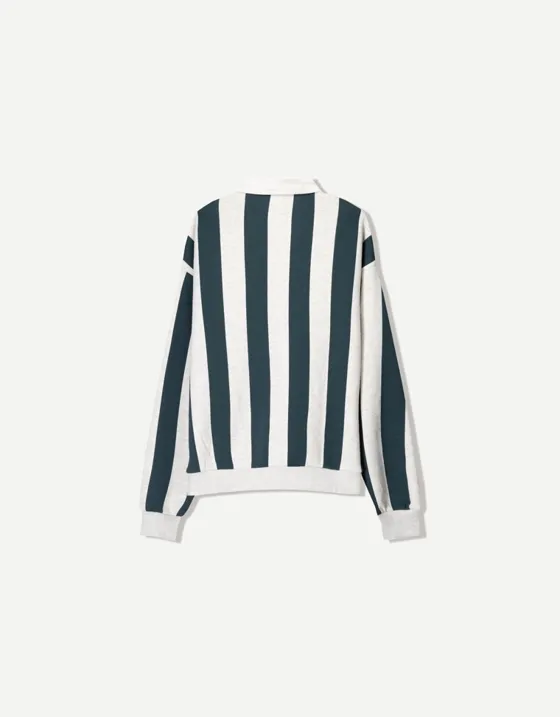 Толстовка с воротником поло и принтом