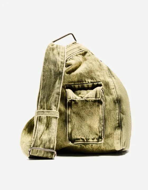 Джинсовая сумка с эффектом потертости