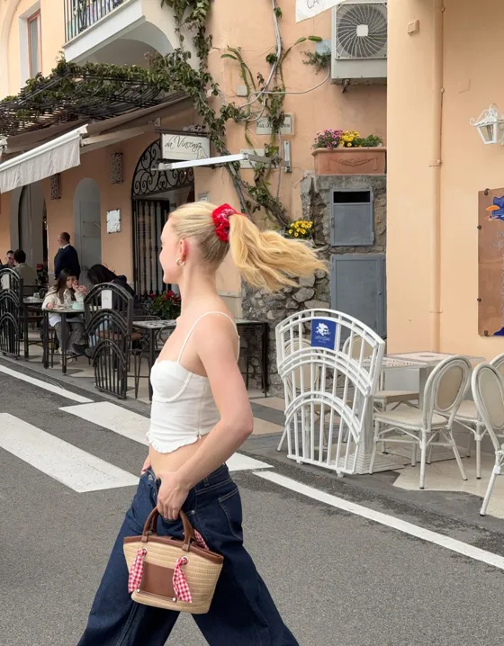 Топ из смесового льна на бретелях