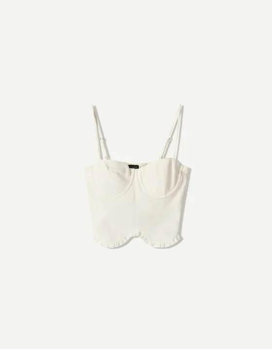 Топ из смесового льна на бретелях