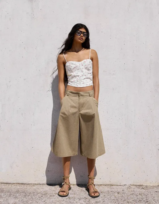 Топ в стиле корсета из поплина