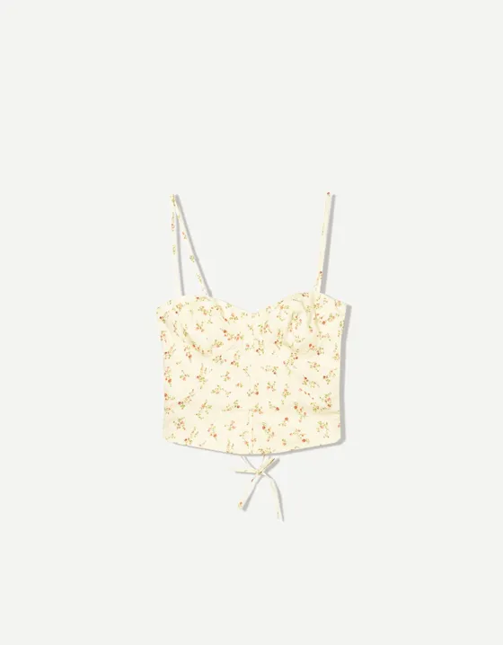 Топ в стиле корсета из поплина