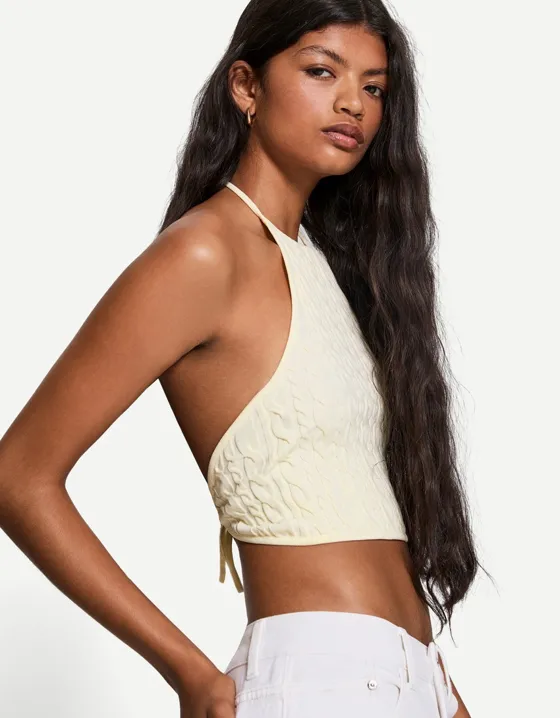 Топ с плетеным узором