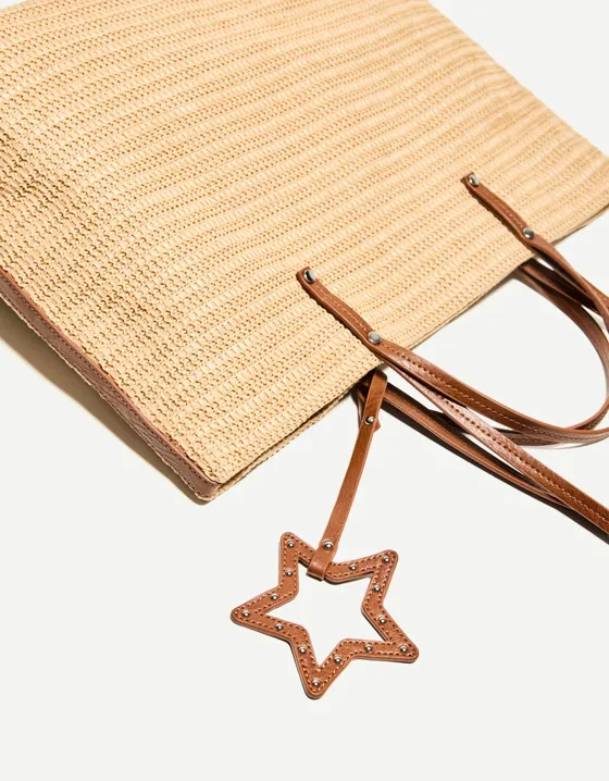 Сумка-шопер из рафии