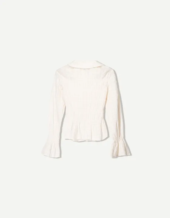 Рубашка в стиле рустик со сборками