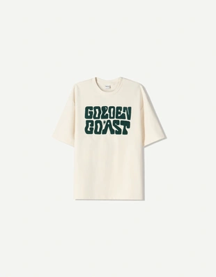 Футболка из мягкой ткани с короткими рукавами и принтом- Заказать в России