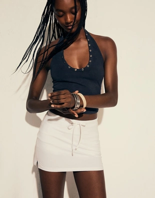 Юбка-шорты с поясом на завязках- Заказать в России