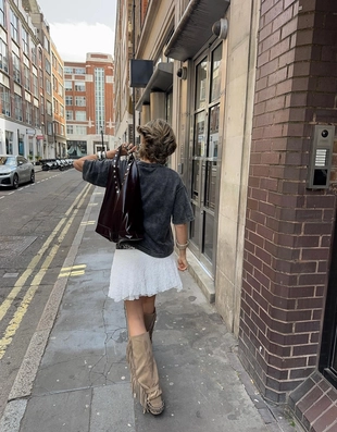 Мини-юбка из кружева с воланами- Заказать в России