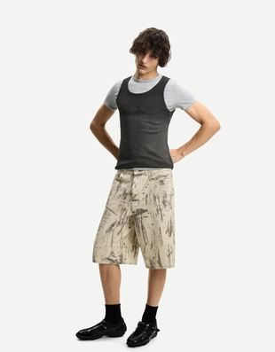 Шорты свободного кроя с принтом- Заказать в России