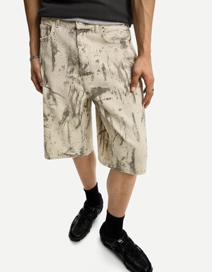 Шорты свободного кроя с принтом- Заказать в России