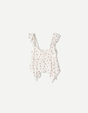 Блуза из рельефной ткани с принтом- Заказать в России