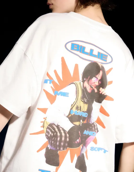 Футболка с короткими рукавами и принтом Billie Eilish