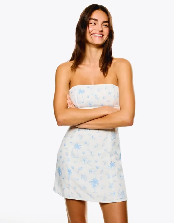 Платье мини с открытыми плечами