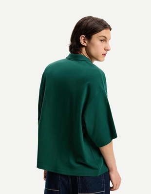 Поло оверсайз с короткими рукавами и принтом- Заказать в России