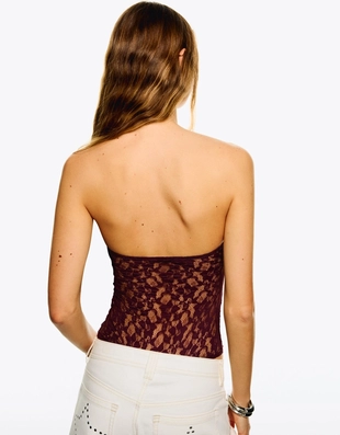 Боди из кружева с вырезом бандо- Заказать в России