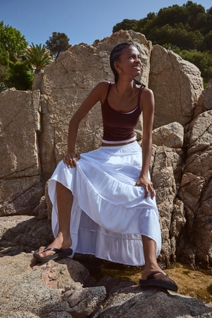 Юбка миди в стиле рустик- Заказать в России