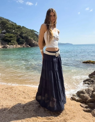 Юбка миди в стиле рустик- Заказать в России